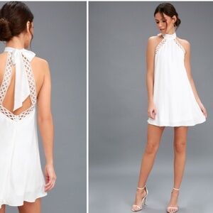 LULUS Bachelorette Engagement Bridal Shower Honeymoon Brunch Swing Mini Dress